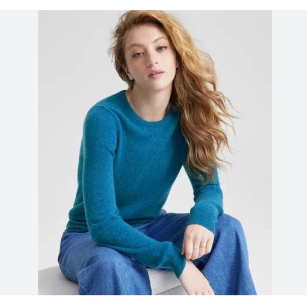 Charter Club 100% Cashmere Long Sleeve Sweater Teal Green Women’s Size Small